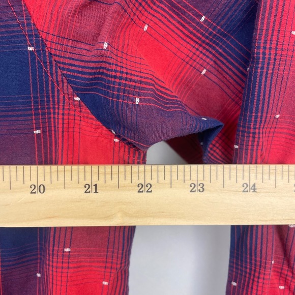 Y2K‎ Victorias Secret Plaid Pajama Set Cotton Red Blue Holiday Comfy Winter Med - Picture 12 of 13